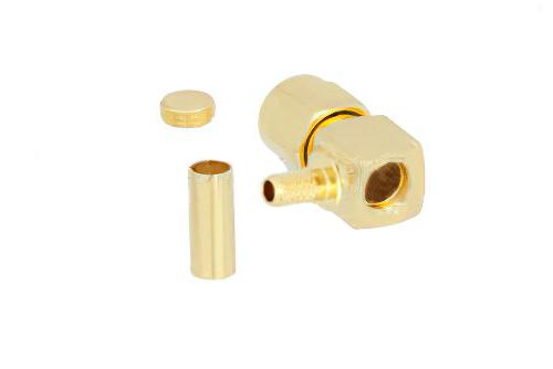 SMA オス直角 コネクタ、圧着/はんだ接続、RG316、RG174、RG188