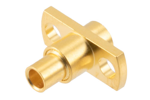 SMP オス リミットデテント コネクタ はんだ接続 2 穴フランジマウント, RG405, PE-SR405FL, PE-SR405FLJ, PE-SR405AL, RG405 スズメッキ