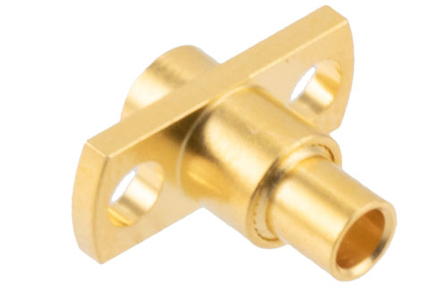 SMP オス リミットデテント コネクタ はんだ接続 2 穴フランジマウント, RG405, PE-SR405FL, PE-SR405FLJ, PE-SR405AL, RG405 スズメッキ
