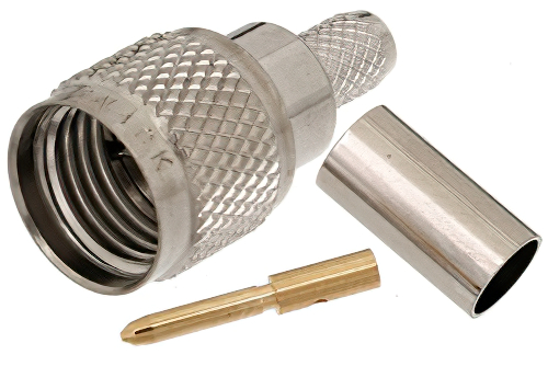 Mini UHF オス コネクタ、圧着/はんだ接続、RG55、RG141、RG142、RG223、RG400