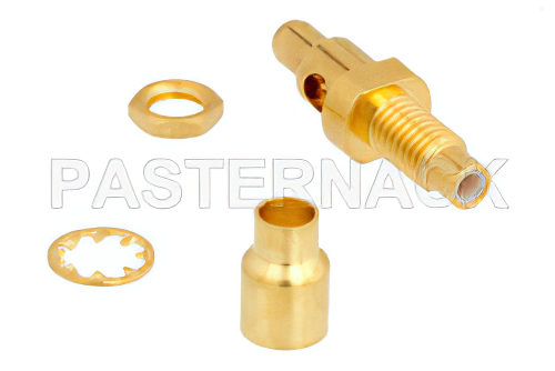 SMC ジャック バルクヘッドマウントコネクタ、はんだ接続、RG405、PE-SR405FL、PE-SR405AL、.177インチD穴