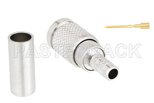 75 Ω 1.0/2.3 プラグ プッシュオンコネクタ、圧着/圧着接続、Belden 735A1