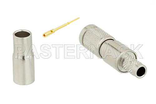 75 Ω 1.0/2.3 プラグ プッシュオンコネクタ、圧着/圧着接続、Belden 1855A