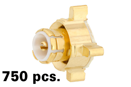 MMBX プラグ スライドオンコネクタ、はんだ接続、表面実装PCB、オス中心導体, 1 リール 750 個入り