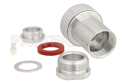 4.3-10 オス 低PIMプッシュオンコネクタ、クランプ/はんだ接続、RG213、RG8、RG225、RG214、RG393、IP67準拠