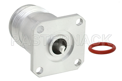 4.3-10 メス 低PIMコネクタ、はんだ接続、4ホールパネルマウント、ソルダーカップターミナル、IP67準拠