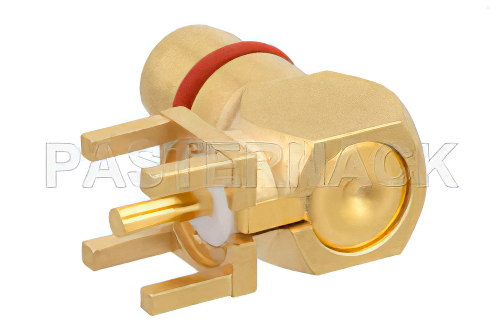 BMA プラグ 直角コネクタ、はんだ接続、スルーホールPCB