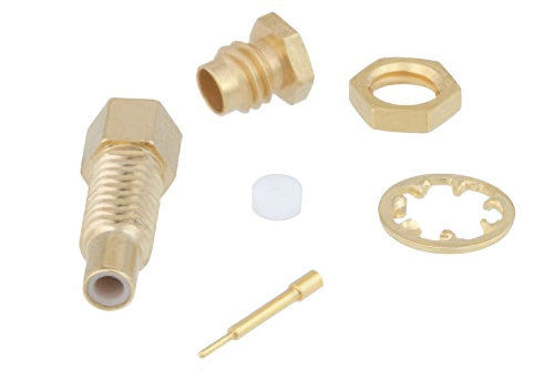 SSMC ジャック バルクヘッドマウントコネクタ、クランプ/はんだ接続、PE-SR405AL、PE-SR405FL、PE-SR405FLJ、PE-SR405TN、RG405