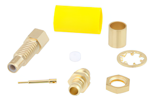 SSMC ジャック バルクヘッドマウントコネクタ、圧着/はんだ接続、RG316-DS、RG188-DS