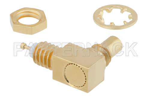 SSMC ジャック 直角バルクヘッドマウントコネクタ、はんだ接続、タレットターミナル