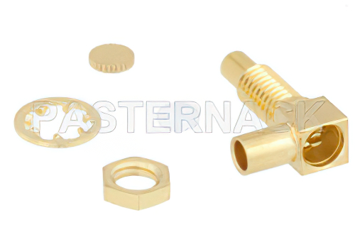 SSMC ジャック 直角バルクヘッドマウントコネクタ、圧着/はんだ接続、PE-SR405AL、PE-SR405FL、PE-SR405FLJ、PE-SR405TN、RG405