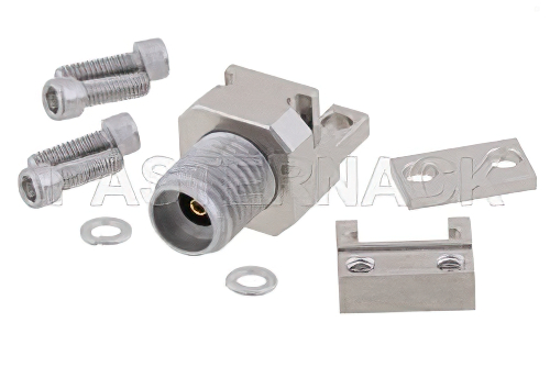 2.92mm メス コネクタ、クランプ/はんだ(キャプティブ端子)接続、エンドランチPCB、交換可能エンドランチ, 0.35 インチ幅