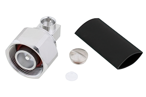 4.1/9.5 Mini DIN オス 直角コネクタ、はんだ接続、SPP-250-LLPL、低PIM