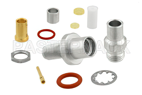 SMA メス バルクヘッドマウントコネクタ、クランプ/はんだ接続、PE-P160LL