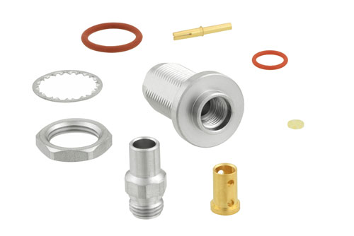 TNC メス バルクヘッドマウントコネクタ、クランプ/はんだ接続、PE-P160LL