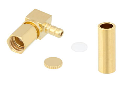 SSMC プラグ 直角コネクタ、圧着/はんだ接続、RG178、RG196