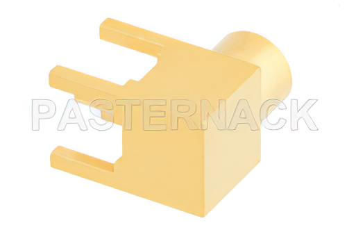 MCX ジャック 直角コネクタ、はんだ接続、スルーホールPCB、.200インチx.052インチ穴間隔