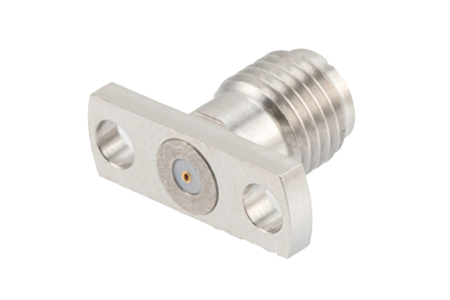 SMA Female Field Replaceable Connector 2 Hole Flange Mount 0.015 inch Pin, .400 inch Hole Spacing with Metal Contact Ring