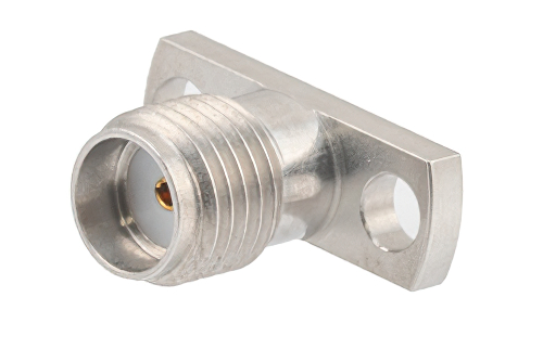 SMA Female Field Replaceable Connector 2 Hole Flange Mount 0.036 inch Pin, .400 inch Hole Spacing with Metal Contact Ring