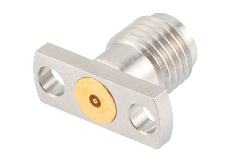 2.92mm Female Field Replaceable Connector 2 Hole Flange Mount 0.009 inch Pin, .355 inch Hole Spacing with Metal Contact Ring