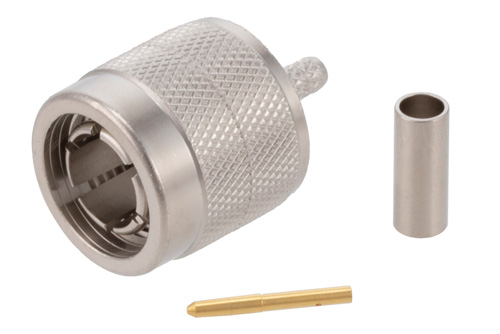 75 Ω TNC オス コネクタ 圧着/はんだ 接続,  RG179, RG187, RG316