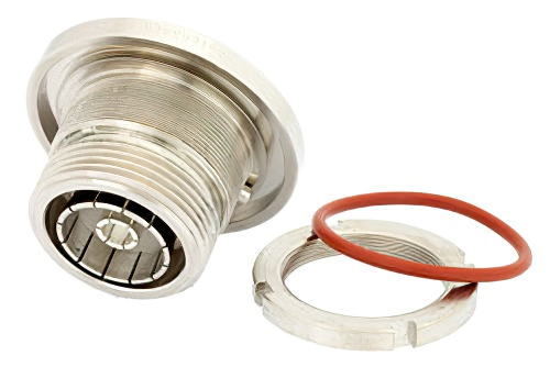 7/16 DIN メス バルクヘッドマウントコネクタ、はんだ接続、ソルダーカップターミナル