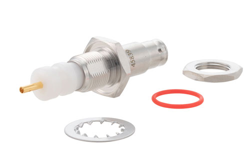 10KV メス バルクヘッドマウント 気密シール コネクタ, はんだ接続, 0.315 インチ ピンターミナル