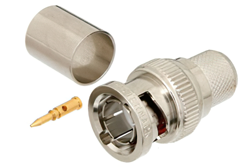 75 Ω BNC オス コネクタ、圧着/はんだ接続、RG11、RG216、RG144