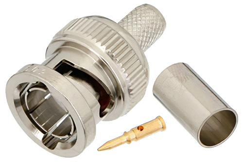 75 Ω BNC オス コネクタ、圧着/圧着接続、RG59、RG62、RG71