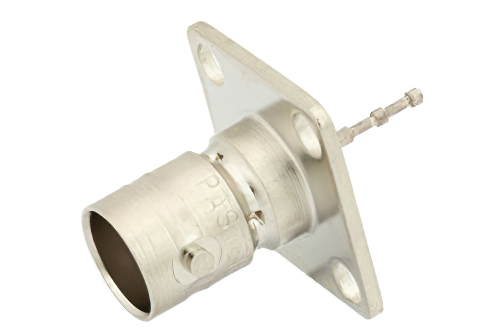 75 Ω BNC メス コネクタ、はんだ接続、4ホールパネルマウント、タレットターミナル、.531インチ穴間隔