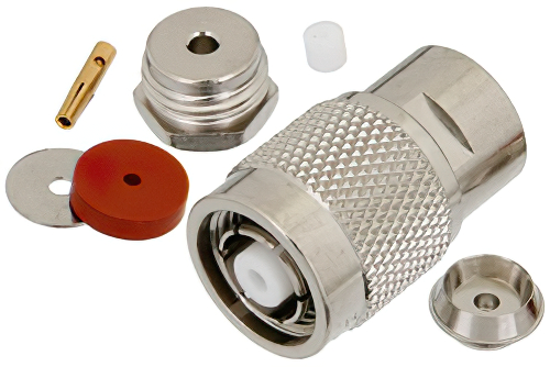 逆極性 TNC オス コネクタ、クランプ/はんだ接続、RG178、RG196