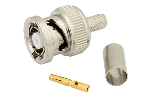 逆極性 BNC オス コネクタ、圧着/はんだ接続、RG55、RG141、RG142、RG223、RG400