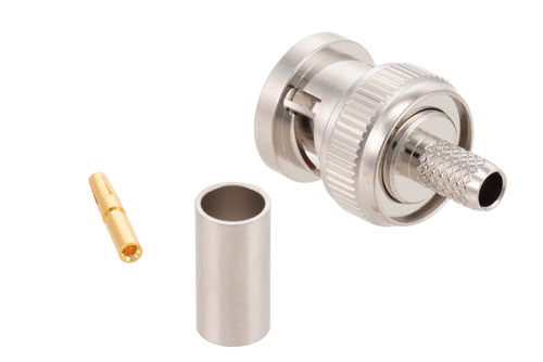 逆極性 BNC オス コネクタ、圧着/はんだ接続、RG58、RG303、RG141、PE-C195、PE-P195、LMR-195、.195インチ