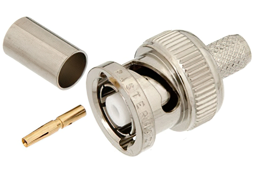 逆極性 BNC オス コネクタ、圧着/はんだ接続、RG59、RG62