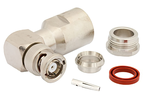 逆極性 BNC オス 直角コネクタ、クランプ/はんだ接続、RG213、RG214、RG8、RG9、RG225、RG393、RG215