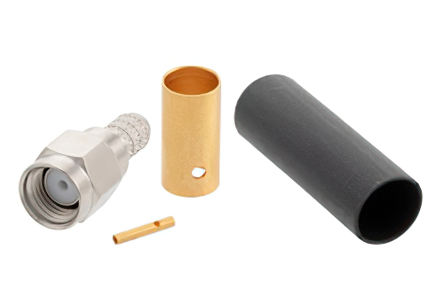 逆極性 SMA オス コネクタ、はんだ接続、RG58、RG55、RG141、RG142、RG223、RG400