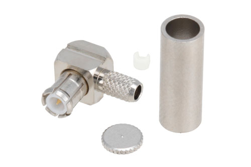 MCX プラグ 直角コネクタ、圧着/はんだ接続、RG188-DS、RG316-DS