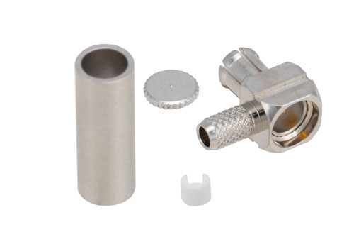 MCX プラグ 直角コネクタ、圧着/はんだ接続、RG188-DS、RG316-DS