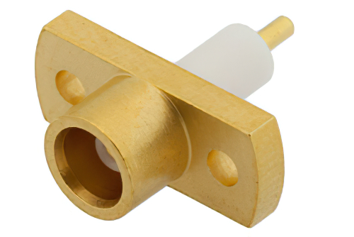 MCX ジャック コネクタ、はんだ接続、2ホールパネルマウント、ピンターミナル、.328インチ穴間隔