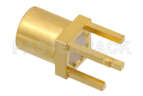 MMCX ジャック コネクタ、はんだ接続、スルーホールPCB、.100インチx.031インチ穴間隔