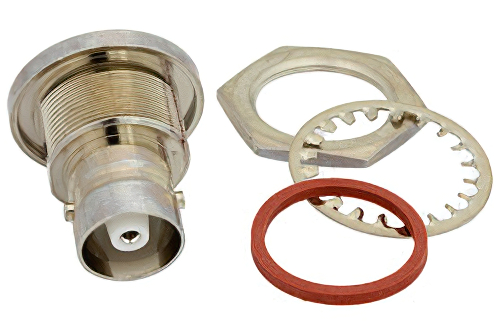 C メス バルクヘッドマウント気密シールコネクタ、はんだ接続、ソルダーカップターミナル、.720インチD穴