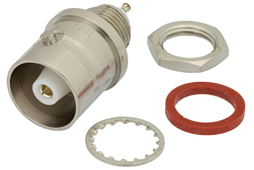 C メス バルクヘッドマウントコネクタ、はんだ接続、タレットターミナル、.350インチD穴