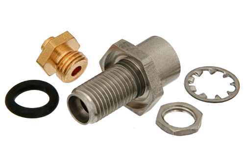 3.5mm メス バルクヘッドマウントコネクタ、クランプ/はんだ接続、PE-SR405AL、PE-SR405FL、PE-SR405FLJ、PE-SR405TN、RG405、.235インチD穴