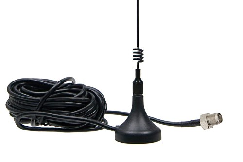 マグネットマウントターミナルアンテナ、16フィートのRG174/U 同軸ケーブル付き, SMAメス コネクタ, 890-960 MHz | 1710-1880 MHz, 3dBi