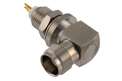 TNC ジャック 直角 バルクヘッド マウントコネクタ はんだ接続