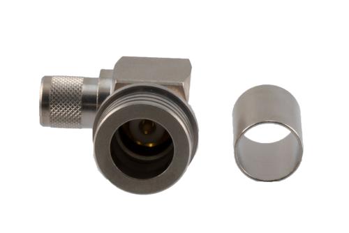 QN プラグ 直角 コネクタ 圧着/はんだ接続, RG214, RG225, RG393, RG9