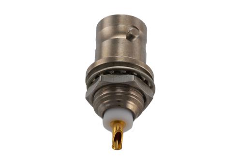 BNC Female Bulkhead Mount Connector Solder Attachment, Bordeaux Color