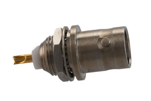 BNC Female Bulkhead Mount Connector Solder Attachment, Bordeaux Color