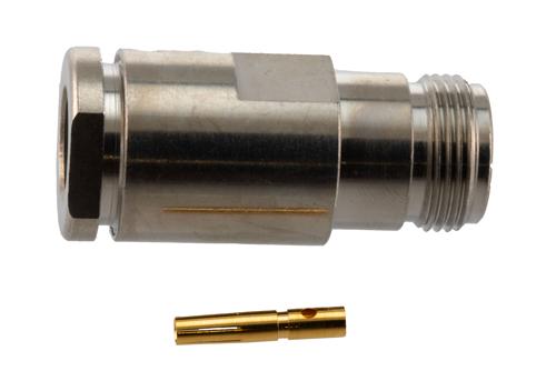 N Female Connector Clamp/Solder Attachment for LMR-400-FR, LMR-LW400, TCOM-400, LMR-400-LLPX, PE-B400, PE-B405, PE-C400, LMR-400,