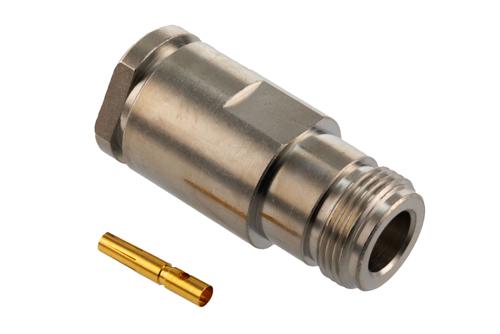 N Female Connector Clamp/Solder Attachment for LMR-400-FR, LMR-LW400, TCOM-400, LMR-400-LLPX, PE-B400, PE-B405, PE-C400, LMR-400,